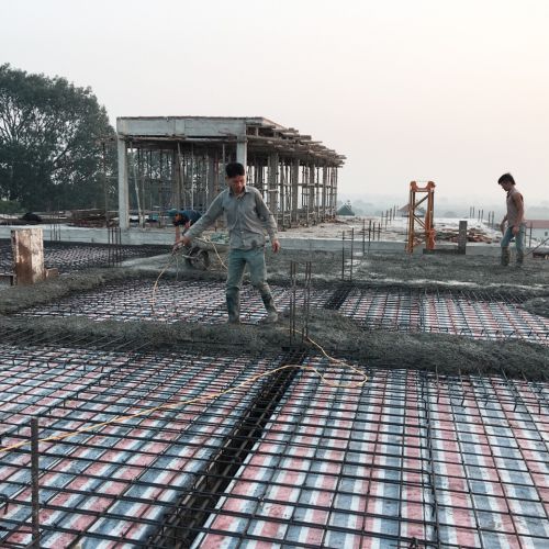 Thi công tòa nhà KTX của trường đào tạo du hoc nhật của công ty Emico